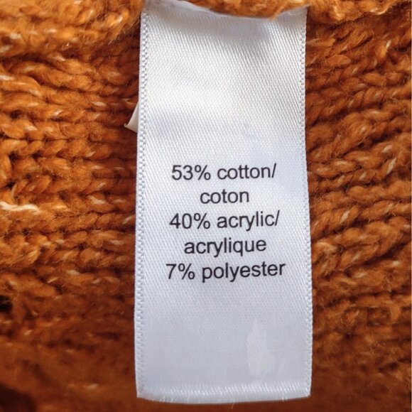 Maurices Hooded Sweater Women’s Size Large Brown Open Knit Tunic Pullover Hoodie - Picture 7 of 7